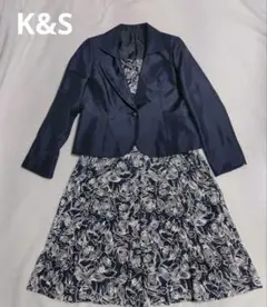 K&S ネイビー ジャケットと花柄スカート セット