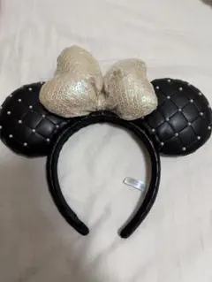 ディズニー カチューシャ キルティング 黒 ミニー