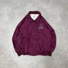 ヴィンテージ古着ナイロンジャケットボルドーバーガンディ企業ロゴ