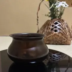 唐銅 餌畚（えふご）形 建水　茶道具