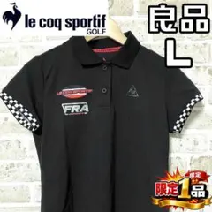 【早い者勝ち✨】ルコックゴルフ レディース 半袖 ポロシャツ L ブラック系