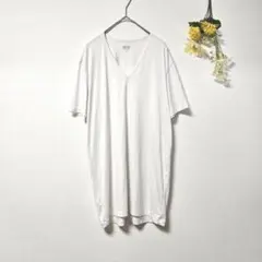 【UNIQLO】ユニクロ ヒートテックVネックT 半袖 ホワイト (L)
