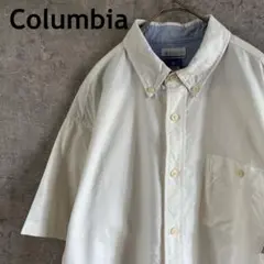 Columbia白シャツ 半袖　ボタンダウン　メンズXLメンズ　オックスフォード