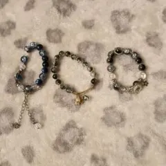 ☆3点セット☆ ブレスレット 青ブレスレット 緑アクセサリー 可愛いアクセ