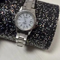 【稼働品】SEIKO　ALBAレディース ソーラー腕時計　V182-0AL0