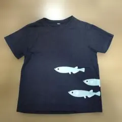 魚プリント ネイビー Tシャツ 110のサムネイル