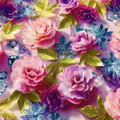 ❣️【限定】鮮やかな花柄立体感 華やか綿100%シーチング生地 100cm