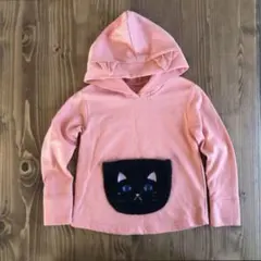 フェリシモ　キッズ　女の子　パーカー　トレーナー　スウェット　ネコ　120