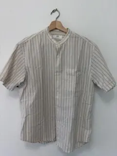 UNIQLO ストライプ 半袖シャツ ベージュ系 春夏向け