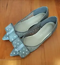 LE TALON ポインテッドチュールリボンフラット　23.0cm