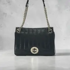 【美品】kate spade new york　チェーンショルダー　レザー　黒