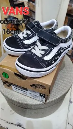 VANS OLD SKOOL 16cm ブラック/ホワイト バンズ