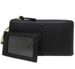 トリバーチ　長財布　ブラック　黒　ラウンドファスナー　パスケース付　２点set