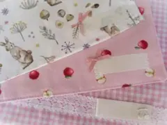 はるさまオーダー　しわになりにくい　ピンクギンガムチェック　ウサギ柄