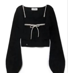 andmary Lona ribbon tops black AM1011 - メルカリ