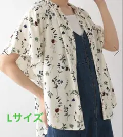 グローバルワーク さらさらリラックスプリントブラウス　Lサイズ