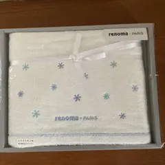 【未使用】 renoma バスタオル 婦人用 水色 花 刺繍のサムネイル