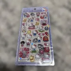 ボンボンドロップシール　和柄キティ　縁起物