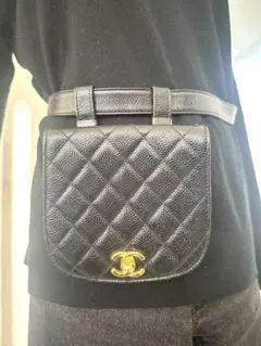 CHANEL マトラッセブラック ウエストポーチ