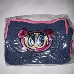 エンジェルブルー ガチャガチャ デニム風刺繍ポーチ ピンク