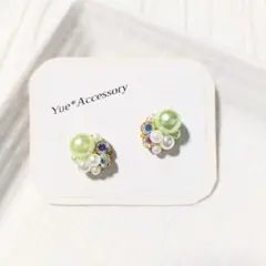 S-97　ハンドメイド☆ビジューピアス／イヤリング