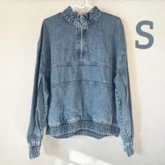 ZARA ハーフジップ デニムジャケット Gジャン Sサイズ