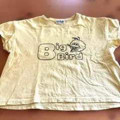 Tシャツ/120cm/ビッグバード柄/イエロー