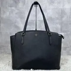 美品 トリーバーチ レザー トートバッグ エマーソン サフィアーノ ブラック