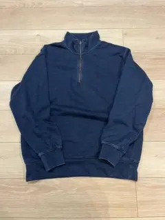 ユニクロ　インディゴスウェットハーフジッププルオーバー　Lサイズ