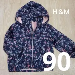 H&M 花柄ジャケット 12-18M ウィンドブレーカー フード外し