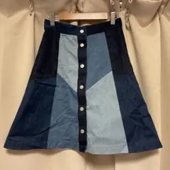 Ray BEAMS パッチワーク フレアスカート