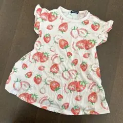 moujonjon いちご柄 ワンピース 90cmのサムネイル