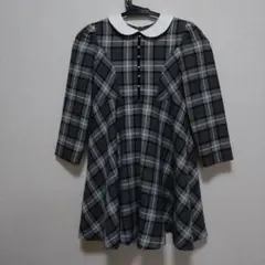 グレー チェック柄 ワンピース　アートレター