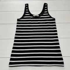 AZUL 黒 白 ストライプ タンクトップ S