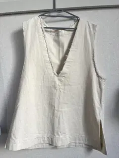 DISCOAT USコットンフリンジ深Vベスト