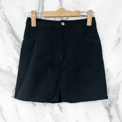 ZARA ザラ ミニスカート 無地 黒 ブラック シンプル