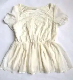 RETRO GIRL レトロガール ブラウス 花柄刺繍 淡い黄色のサムネイル