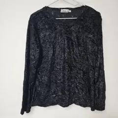 透明感✨wear 黒 長袖 Tシャツ (L)サイズ✨ゴージャス感✨