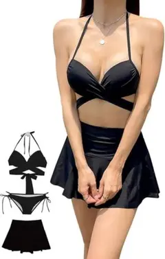 水着 レディース ビキニ セット　L ブラック　同