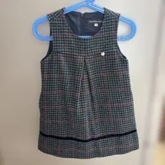 ノースリーブ グレー系チェック ワンピース　100cm