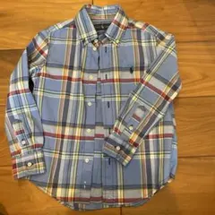 ラルフローレン　長袖シャツ　チェック　ブルー　キッズ　男の子
