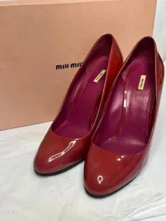 MIUMIU ウェッジソールパンプス エナメル アザレア　37のサムネイル