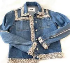お値下げ中 今の時期にぴったりな未使用SALE MSGM デニム　パール装飾付き