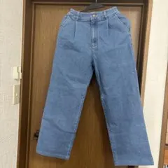 ライトブルーデニムワイドレッグパンツ