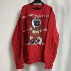 レディース トレーナー 裏起毛 冬 赤いクリスマス犬トレーナー LGIGIG