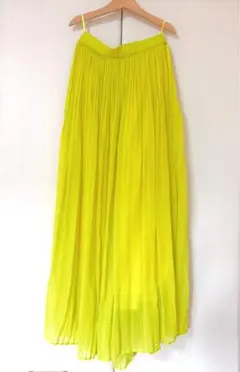 AMERICAN HOLIC ロングスカート ビビットカラーイエローシースル