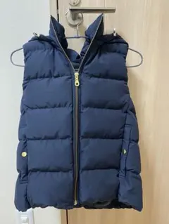 【GU】ネイビー フード付き ダウンベスト