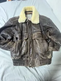 【A-2】フライトジャケットボア 本革短丈 裏地イルティング ブラウン 茶色