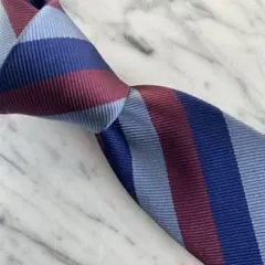 【新品】ブルー×ネイビー×エンジストライプ