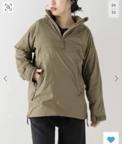 オリーブ色 フード付きジャケット